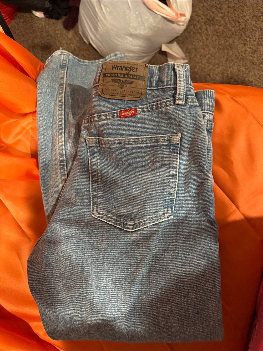 Wrangler Light Blue Relaxed Fit Jeans with Red Tab